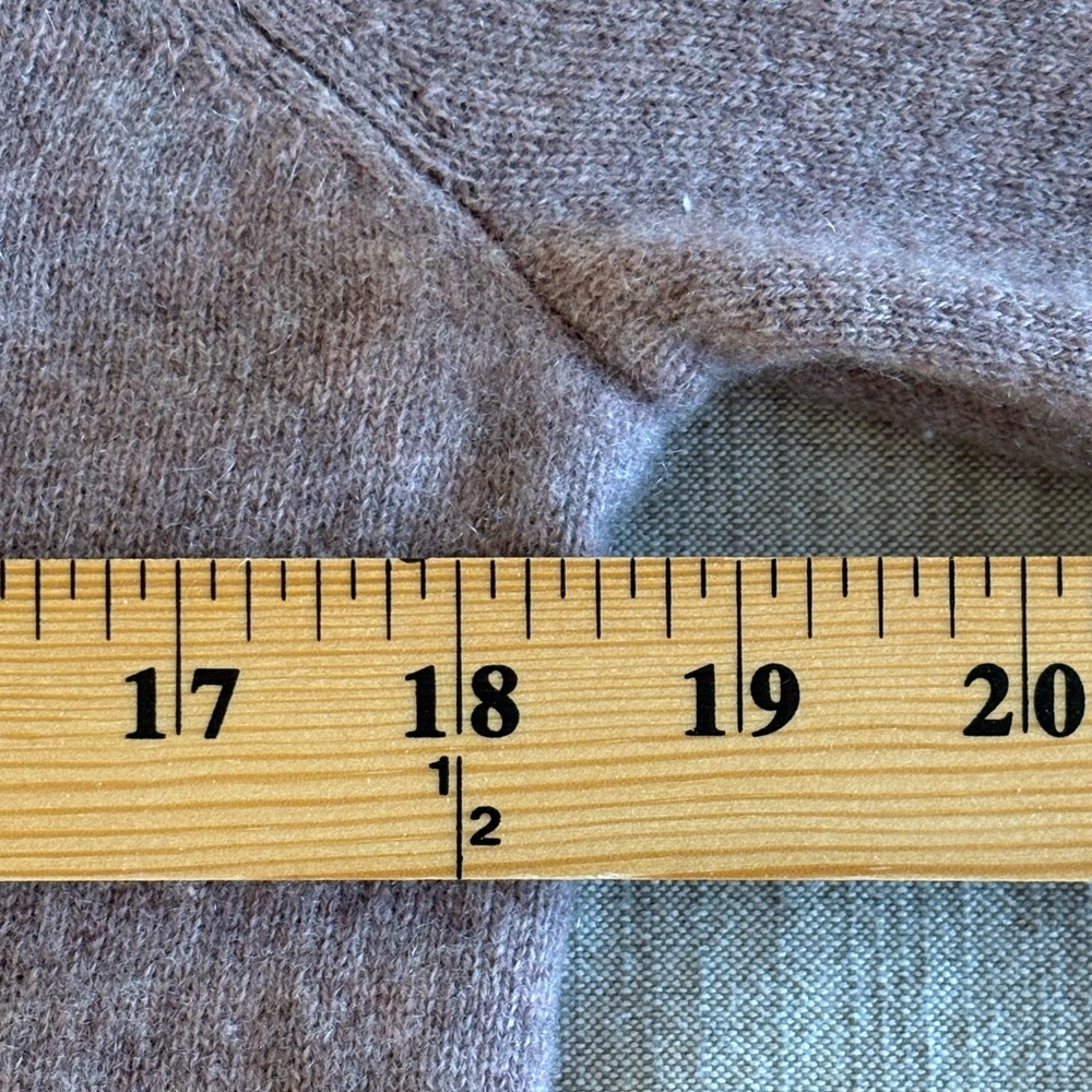 Garnet Hill MAUVE Cashmere Tie-Sleeve V-Neck Sweater - Picture 12 of 14